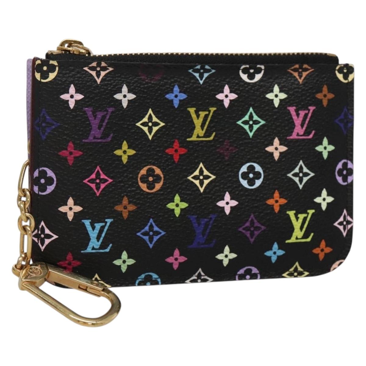Louis Vuitton Pochette Clés, Black, Canvas, wallet