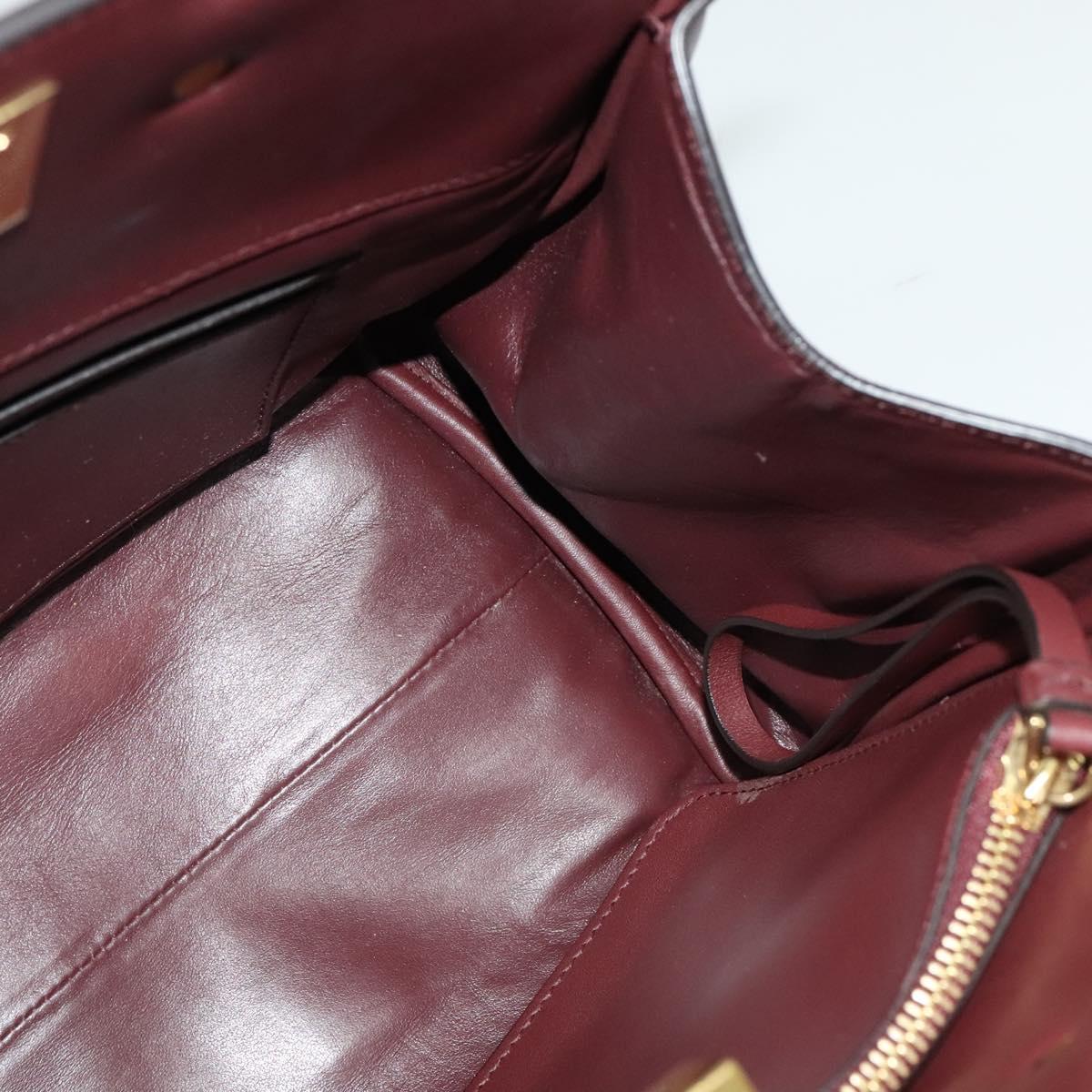 Salvatore Ferragamo Studio, Burgundy, Leather, handbag