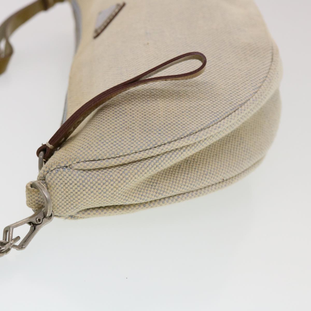 Prada, Beige, Canvas, clutch