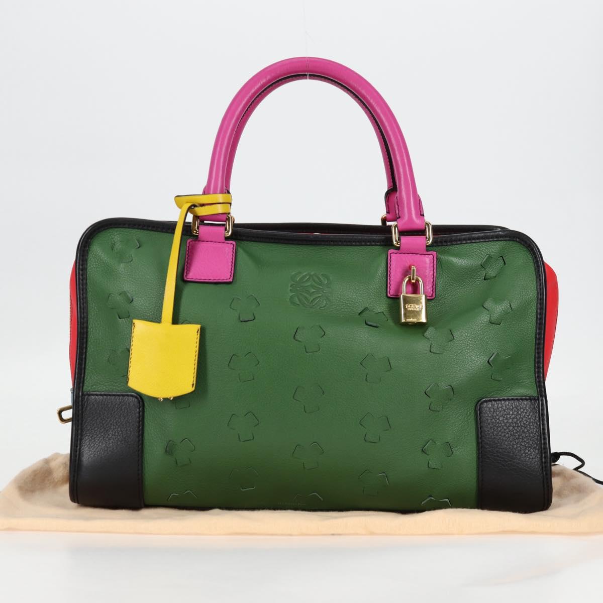 Loewe Amazona, Green, Leather, handbag