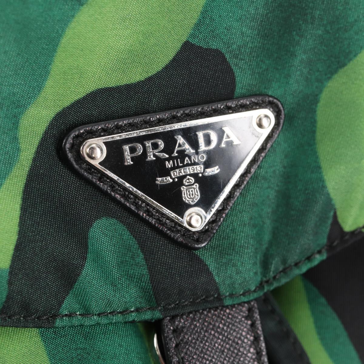 Prada, Green, NYLON, backpack