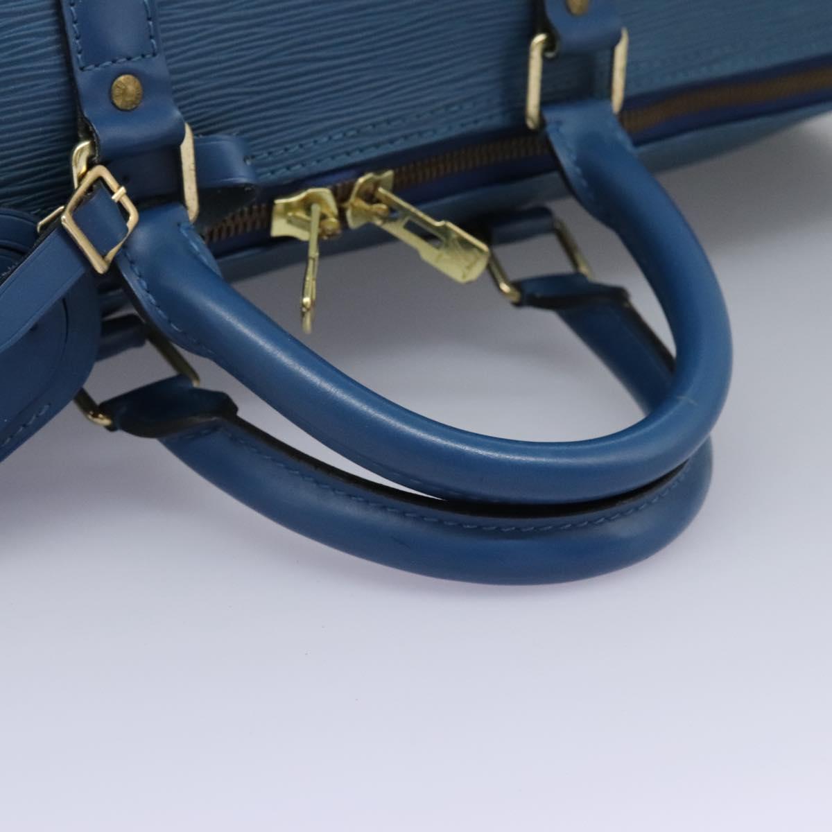 Louis Vuitton Keepall 55, Blue, Leather, travel