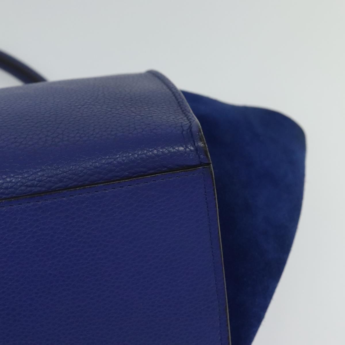 Céline Trapèze, Blue, Leather, handbag