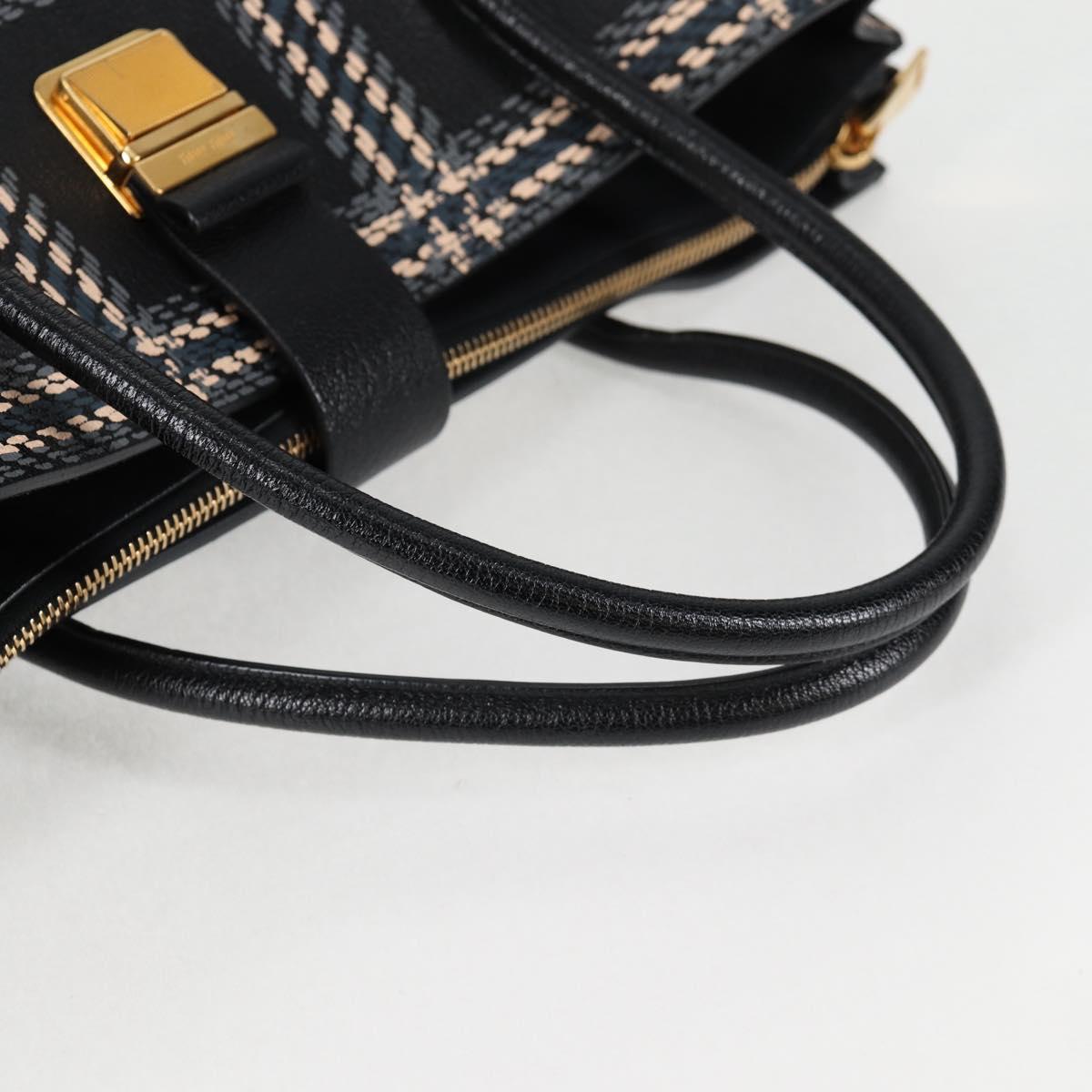 Miu Miu Madras, Black, Leather, tote