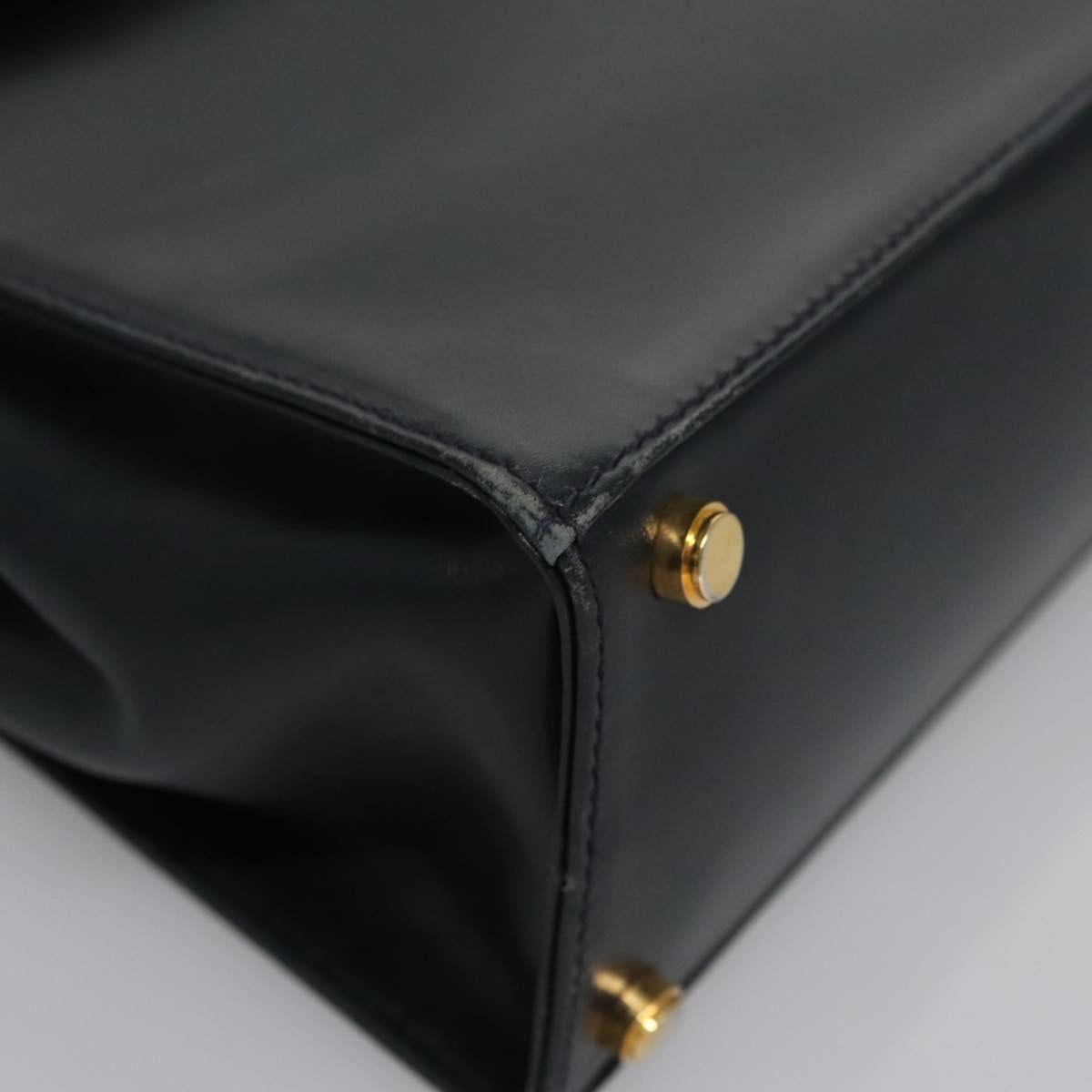 Salvatore Ferragamo Gancini, Black, Leather, handbag