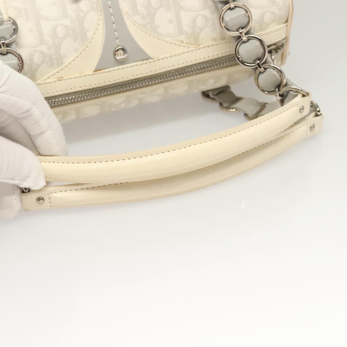 Dior Romantique, White, "CANVAS, LEATHER", handbag