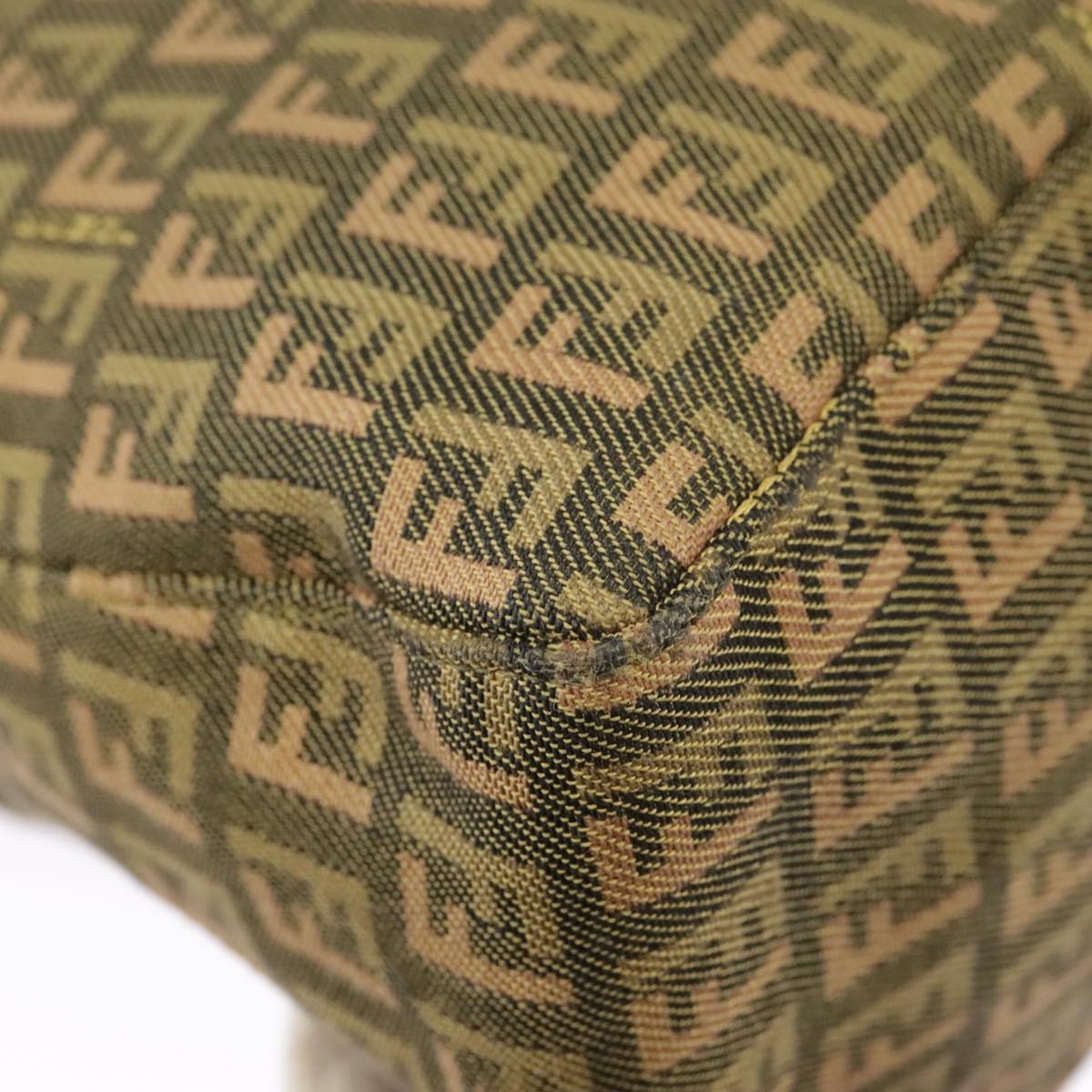 Fendi Zucchino, Khaki, Canvas, handbag