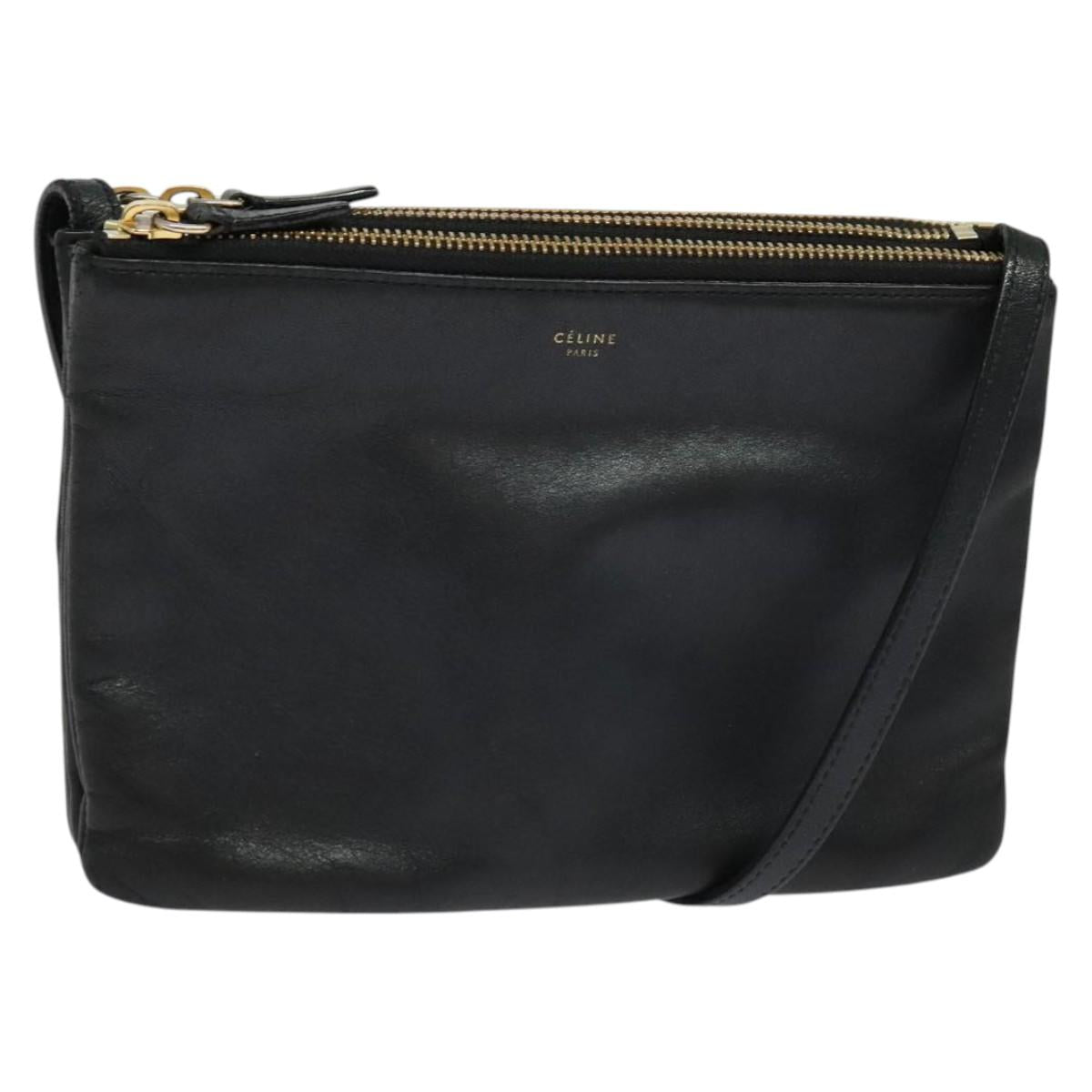Céline Trio, Black, Leather, shoulder