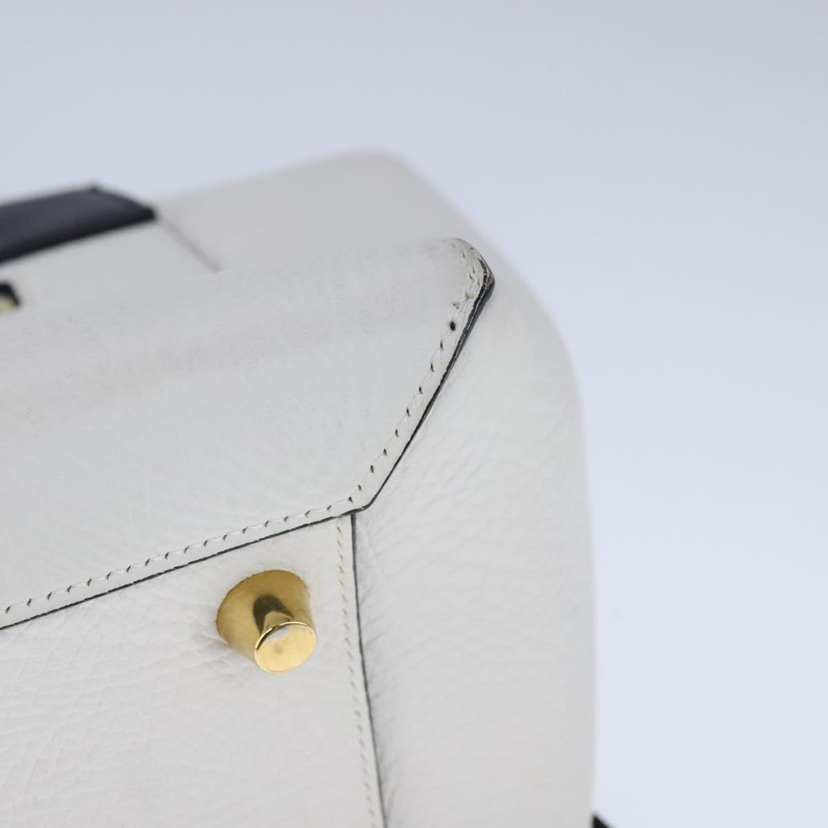 Céline Belt, White, Leather, handbag