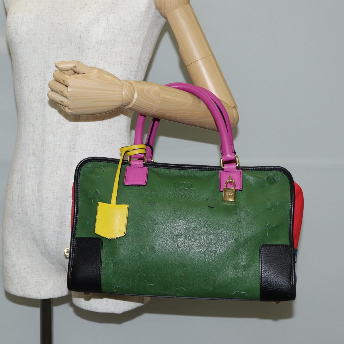 Loewe Amazona, Green, Leather, handbag