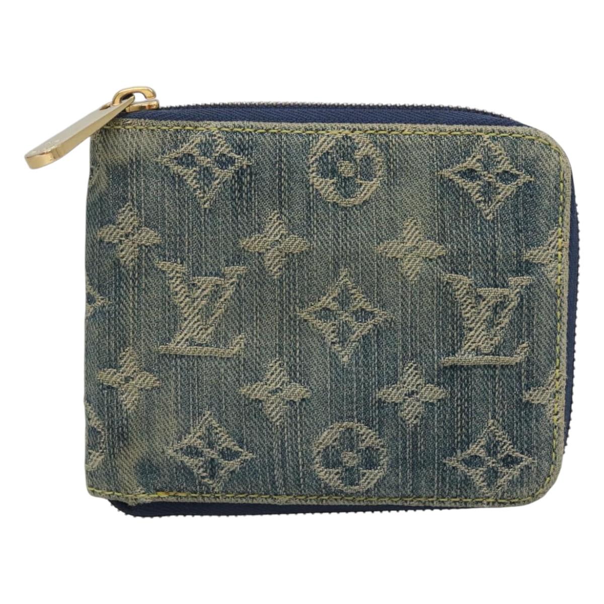 Louis Vuitton Zippy wallet, Blue, Denim - Jeans, wallet