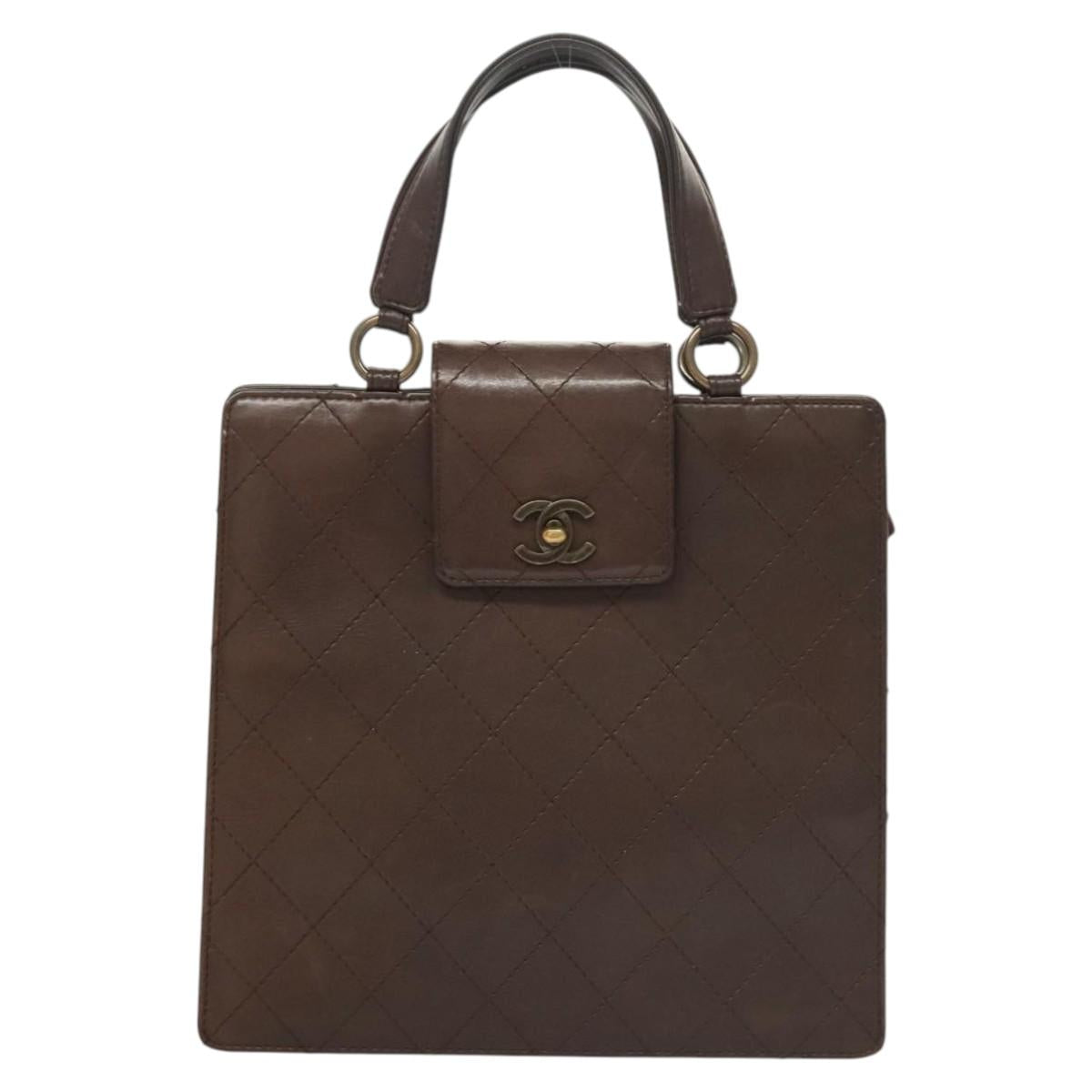Chanel Coco Mark, Brown, Leather, handbag