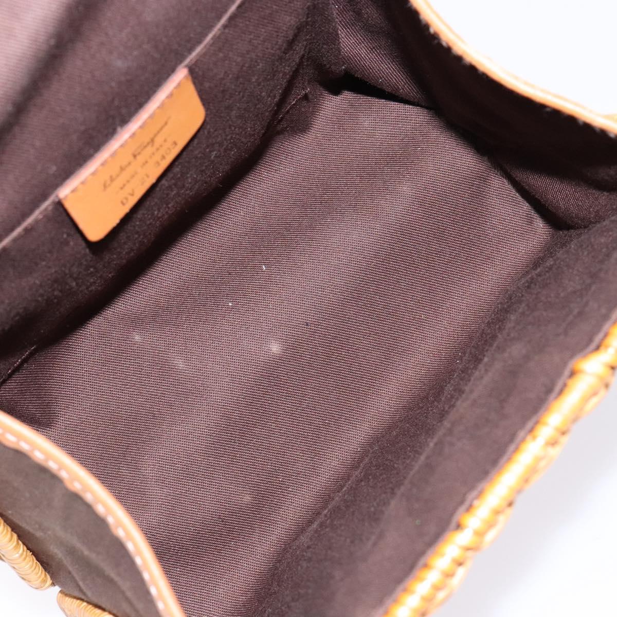 Salvatore Ferragamo Gancini, Brown, Leather, handbag
