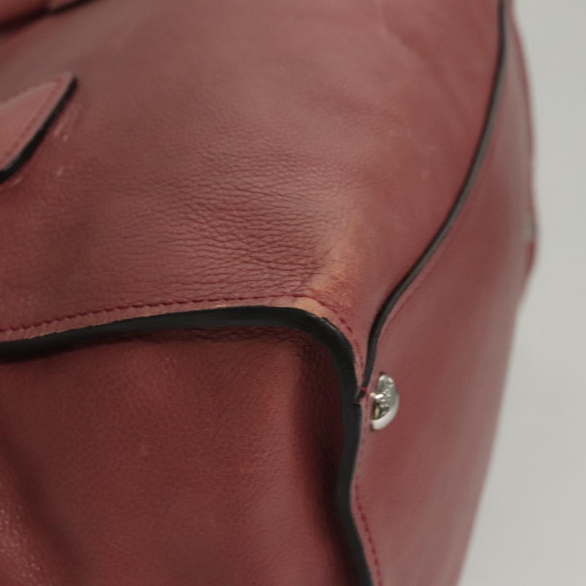 Prada Twin Pocket, Burgundy, Leather, handbag