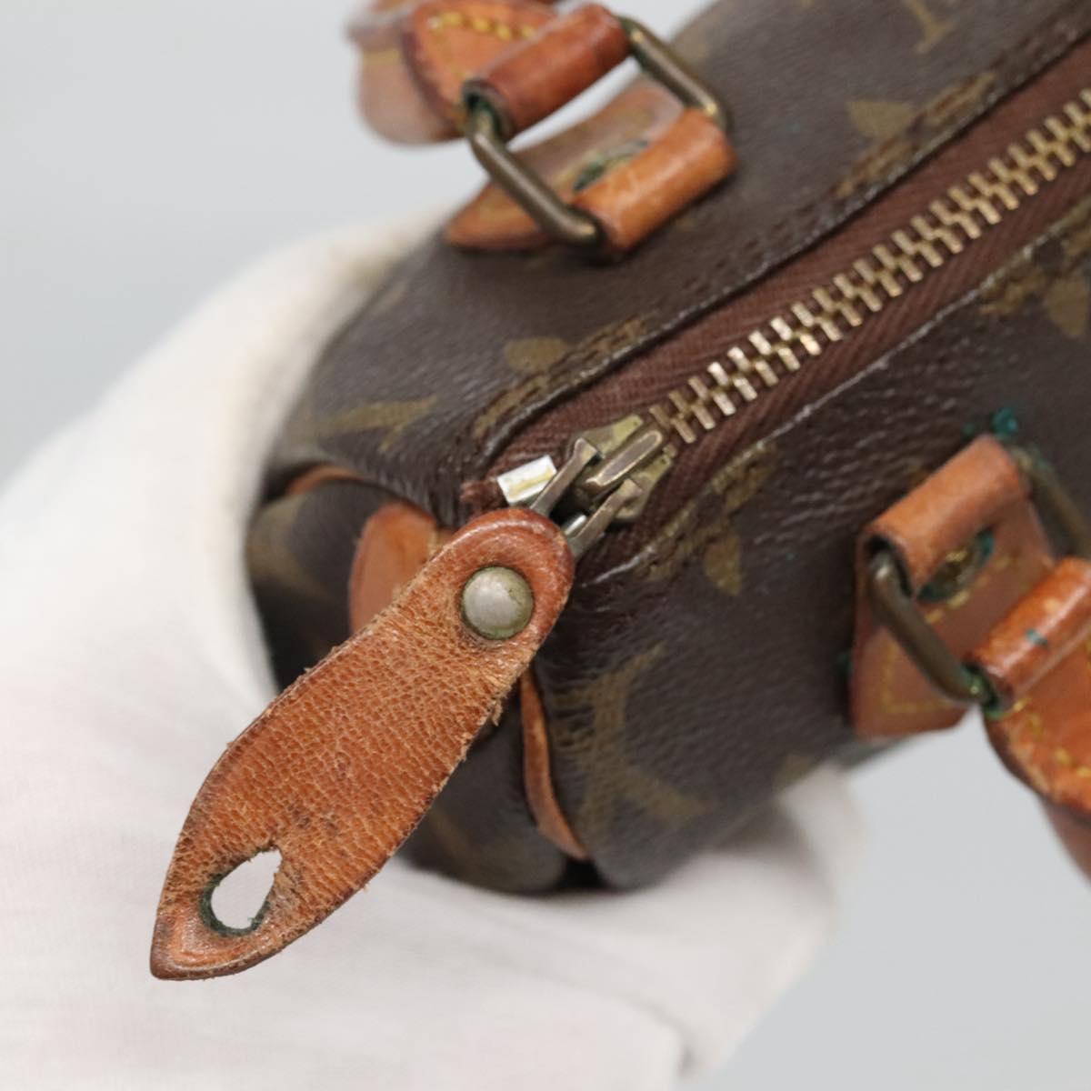 Louis Vuitton Nano Speedy, Brown, Canvas, handbag