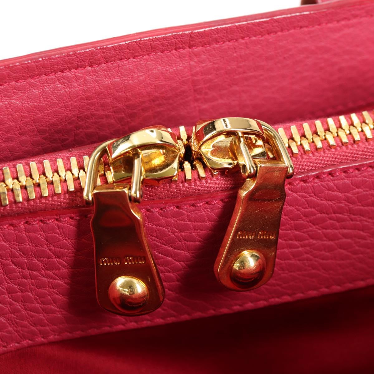 Miu Miu Vitello, Pink, Leather, tote
