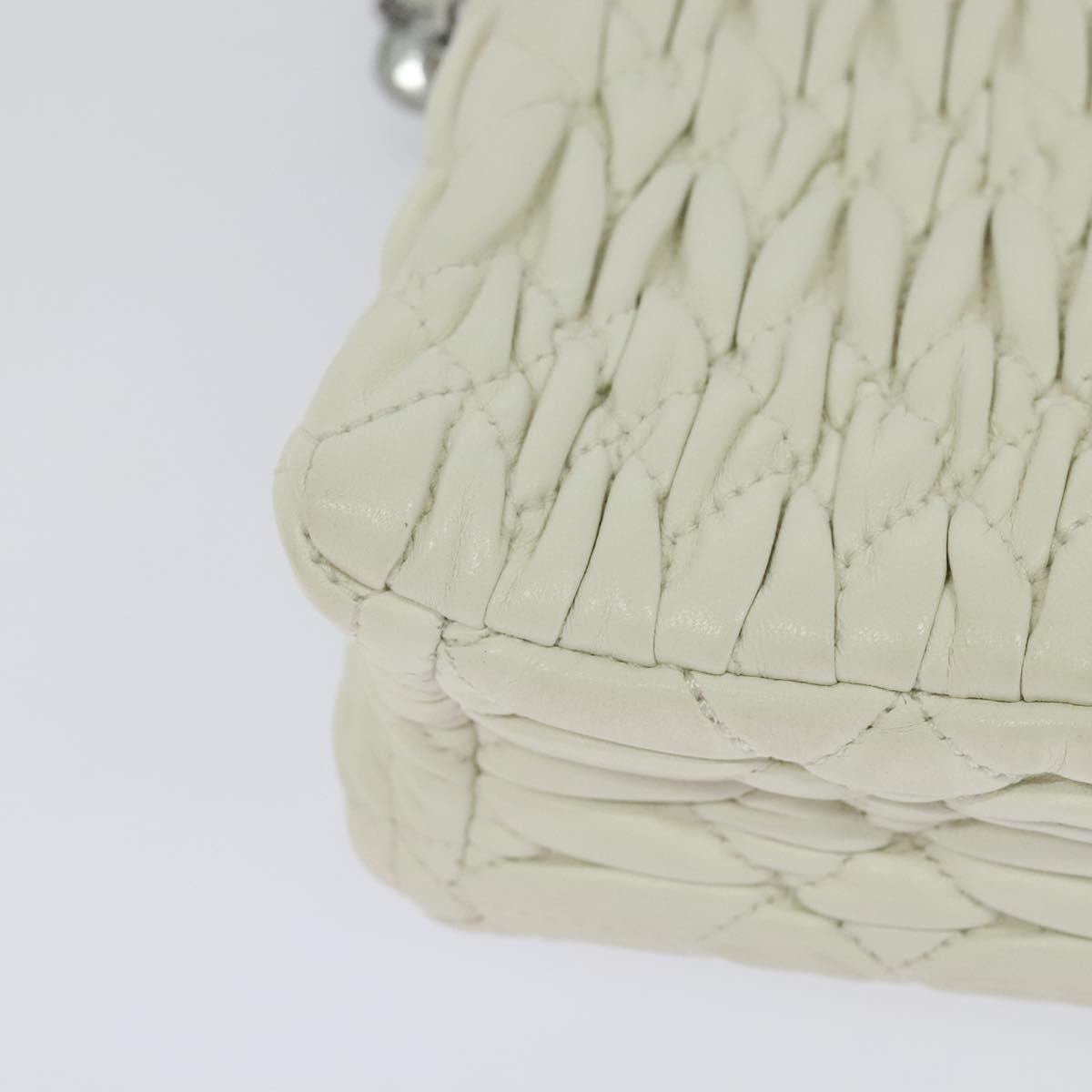 Miu Miu Crystal, White, Leather, shoulder