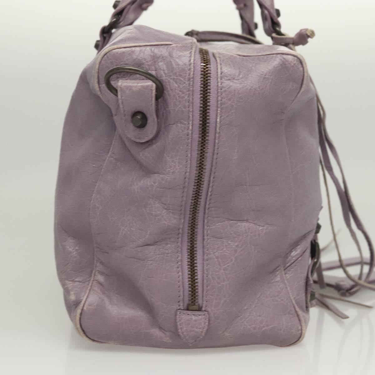 Balenciaga City, Purple, Leather, handbag