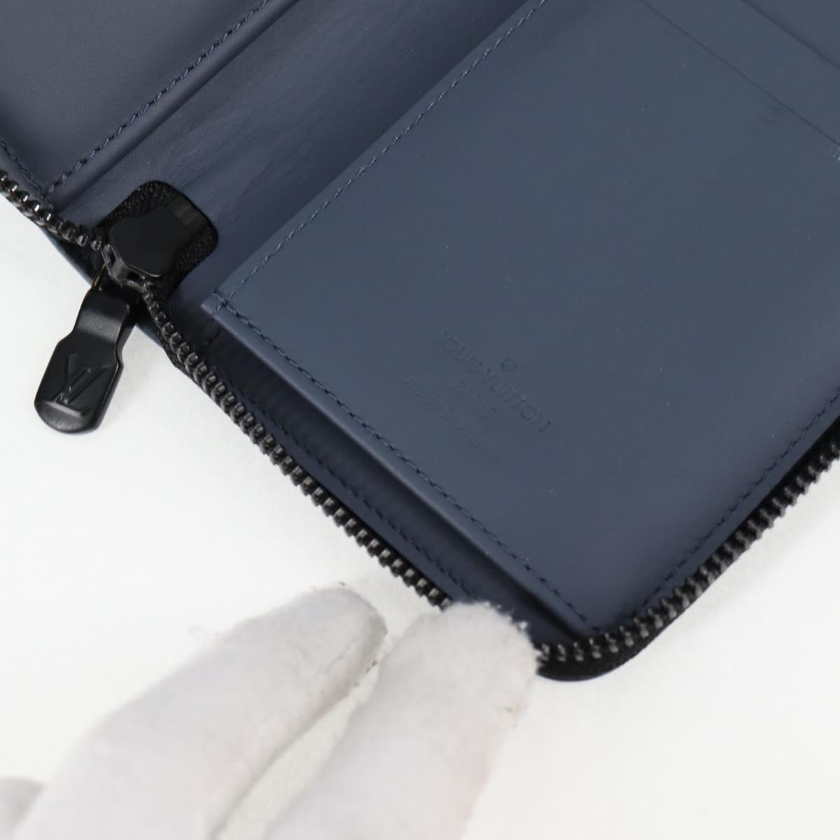 Louis Vuitton Zippy Wallet Vertical, Navy, Leather, wallet