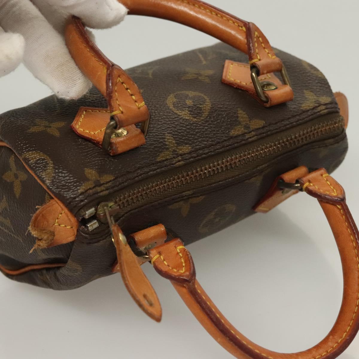 Louis Vuitton Mini speedy, Brown, "CANVAS, LEATHER", handbag