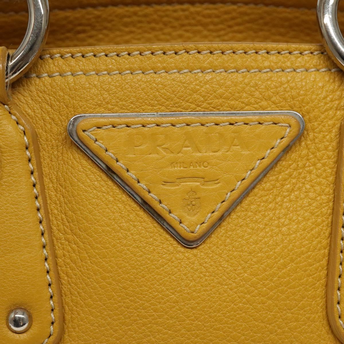 Prada, Yellow, Leather, handbag
