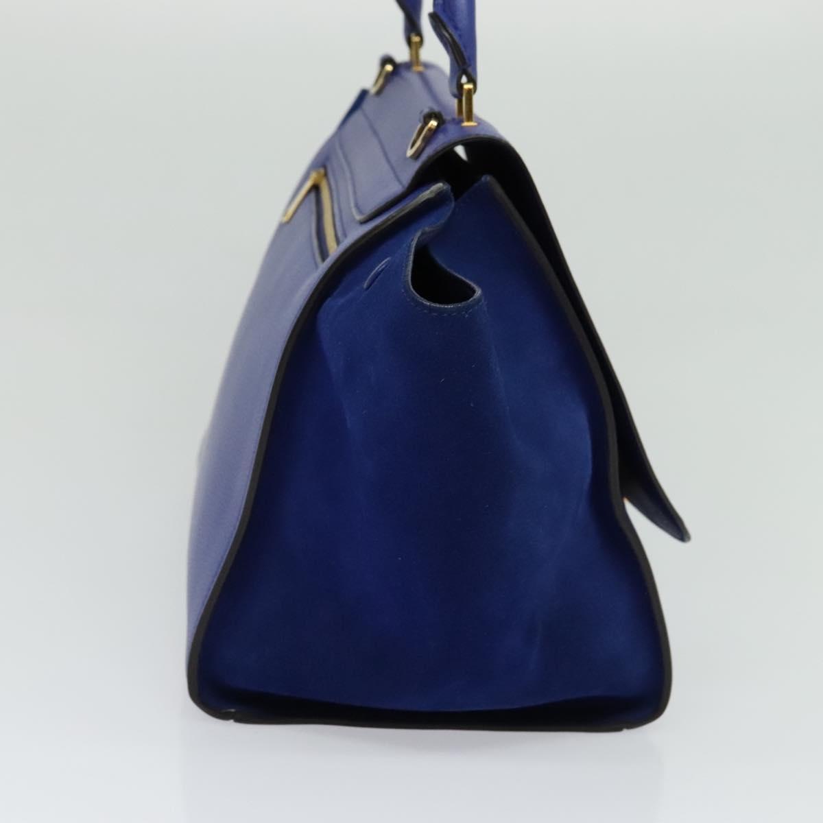Céline Trapèze, Blue, Leather, handbag