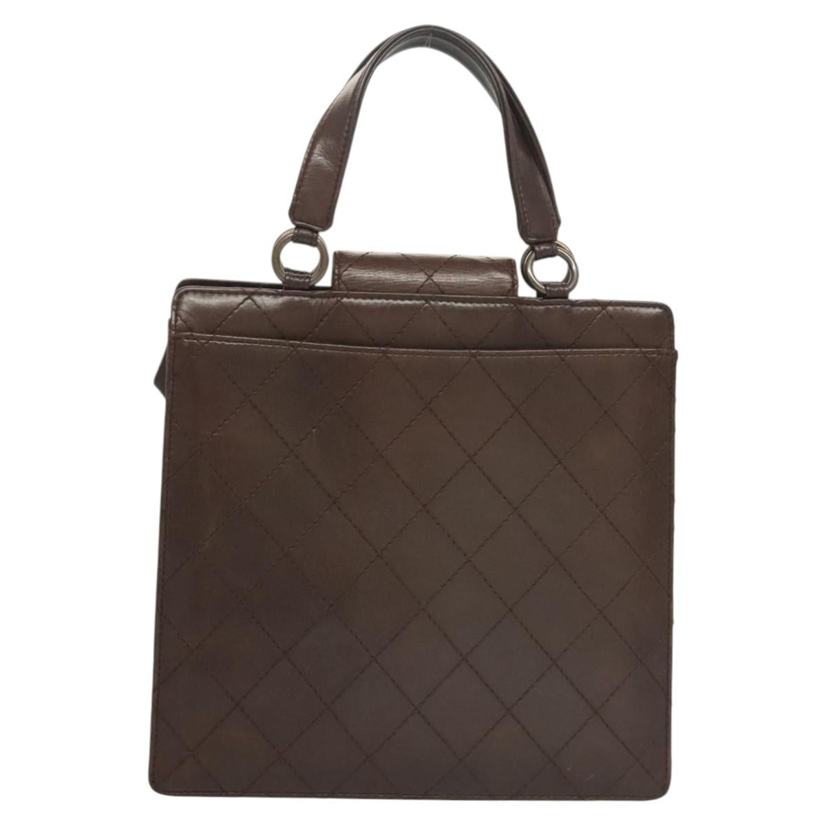 Chanel Coco Mark, Brown, Leather, handbag