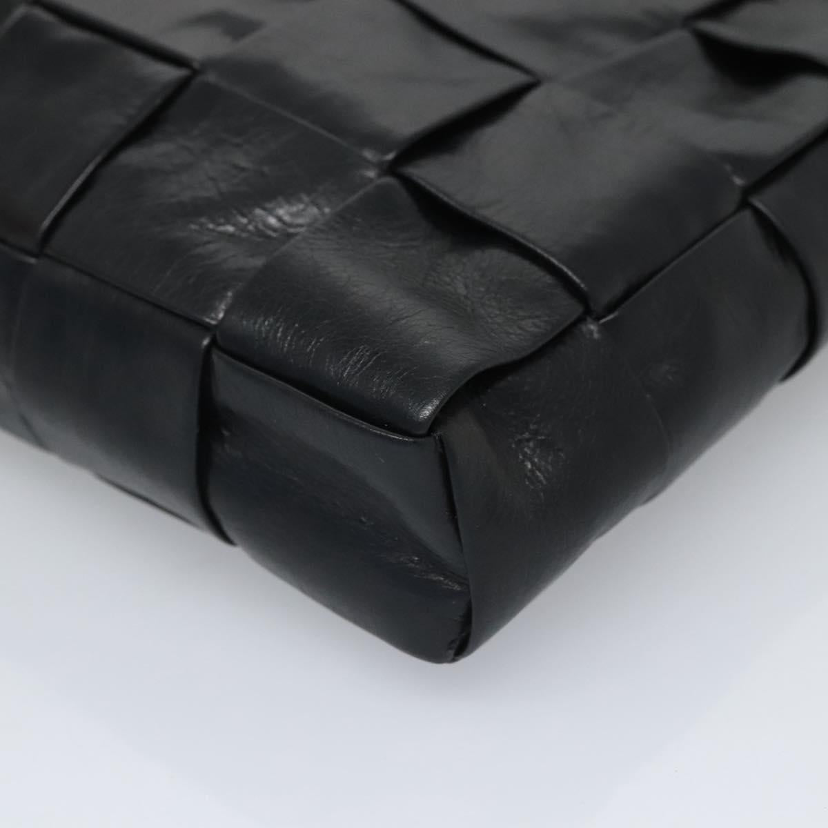 Bottega Veneta Intrecciato, Black, Leather, clutch