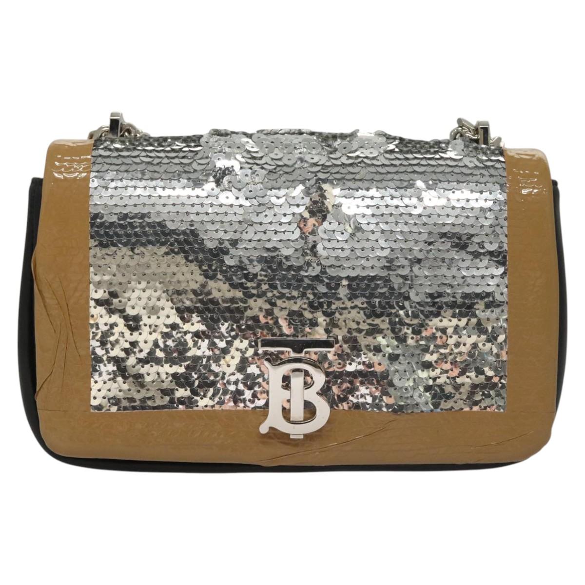 Burberry Lola, Silver, Leather, shoulder