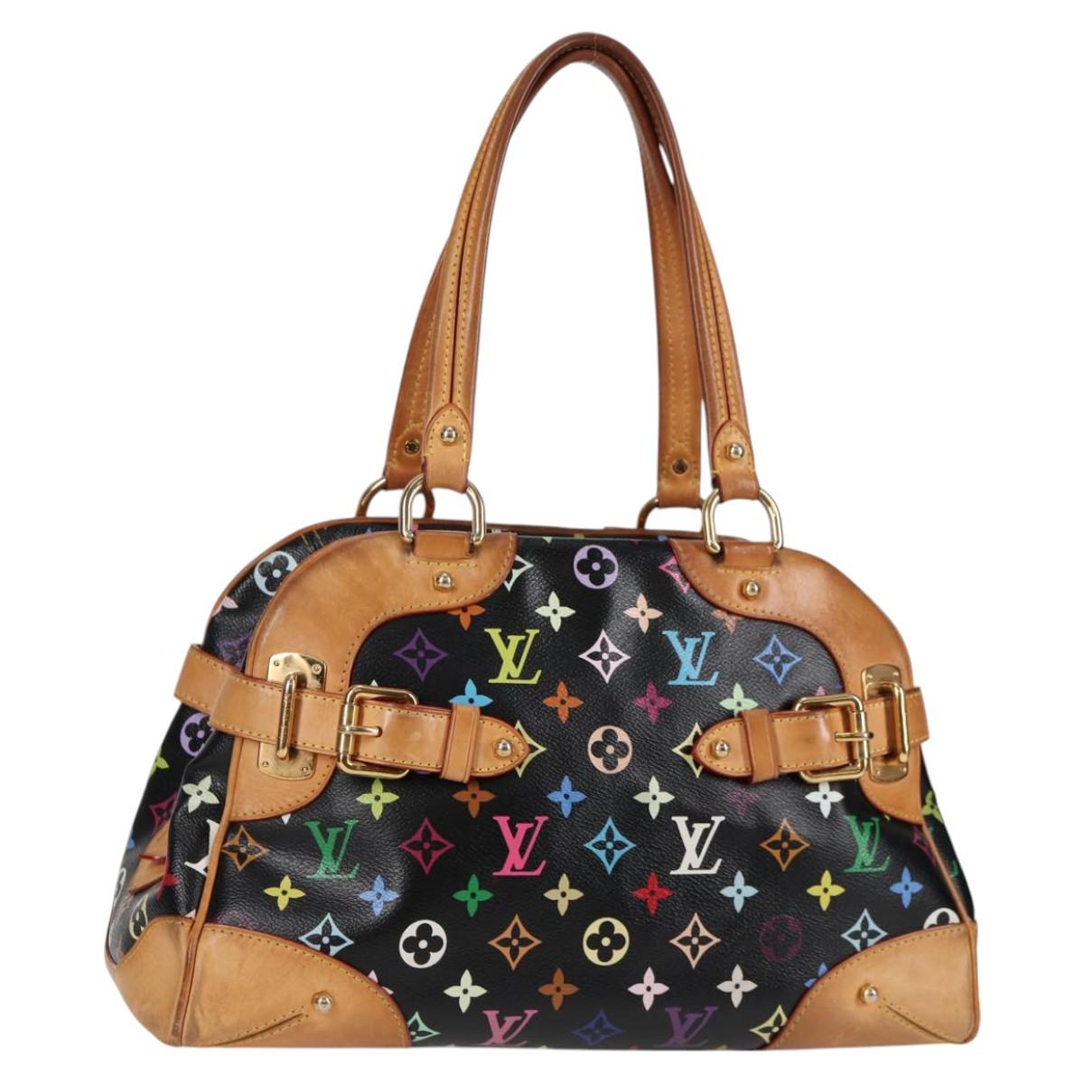 Louis Vuitton Claudia, Black, Canvas, handbag