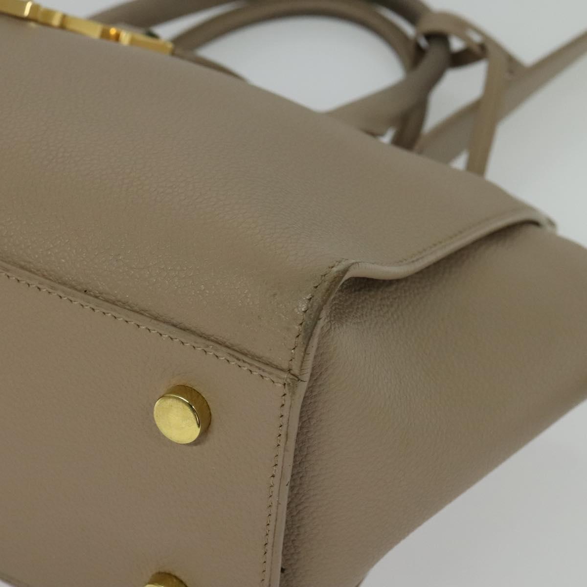 Yves Saint Laurent Downtown, Beige, Leather, handbag