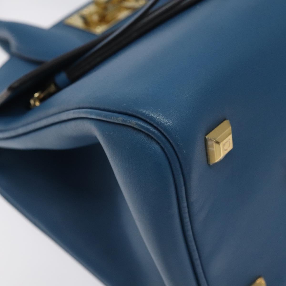Salvatore Ferragamo Studio, Blue, Leather, handbag