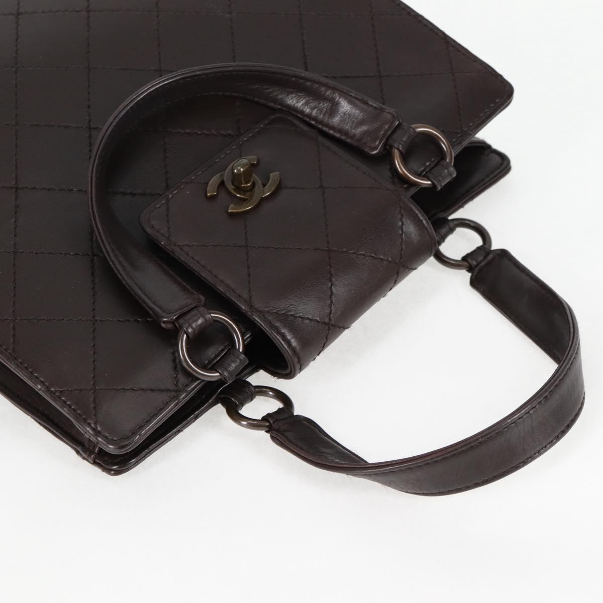 Chanel Coco Mark, Brown, Leather, handbag