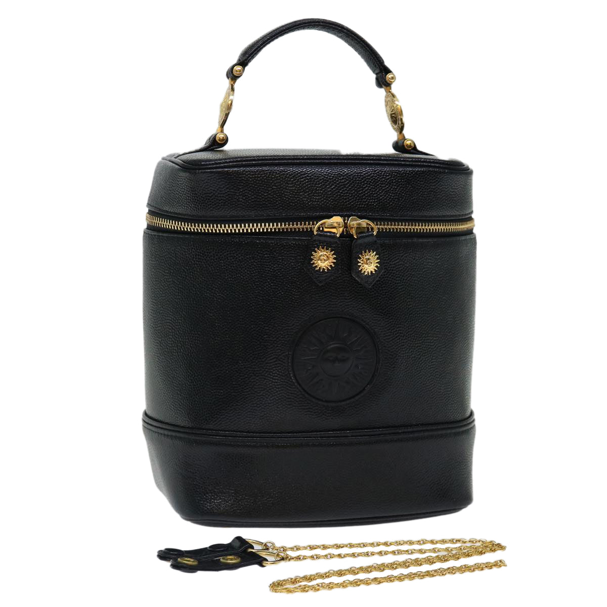 Versace Vanity, Black, Leather, handbag