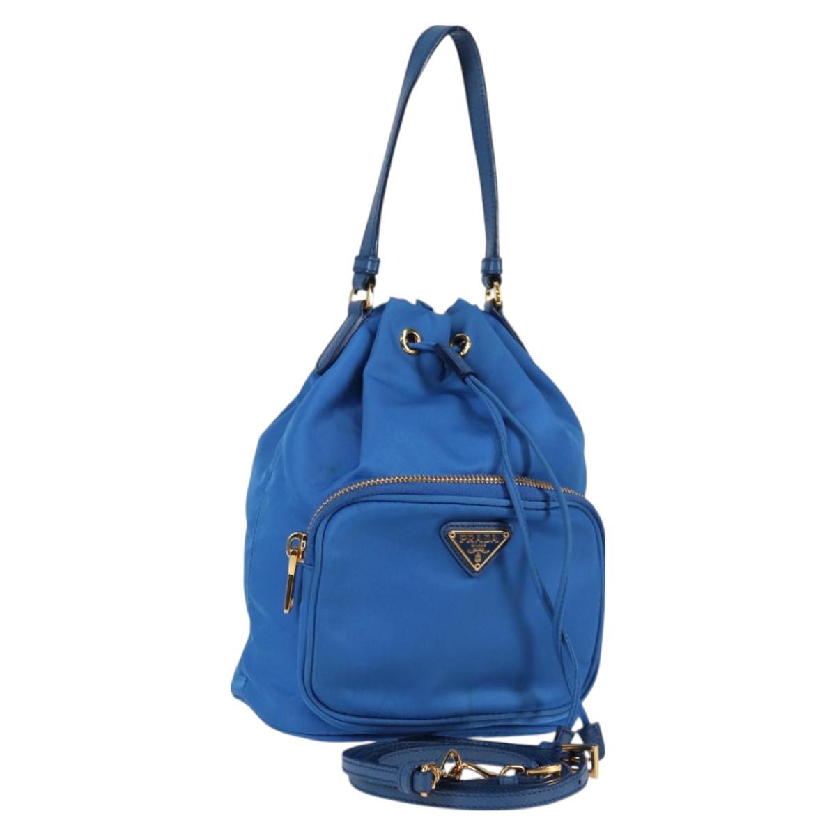 Prada Bucket bag, Blue, NYLON, handbag