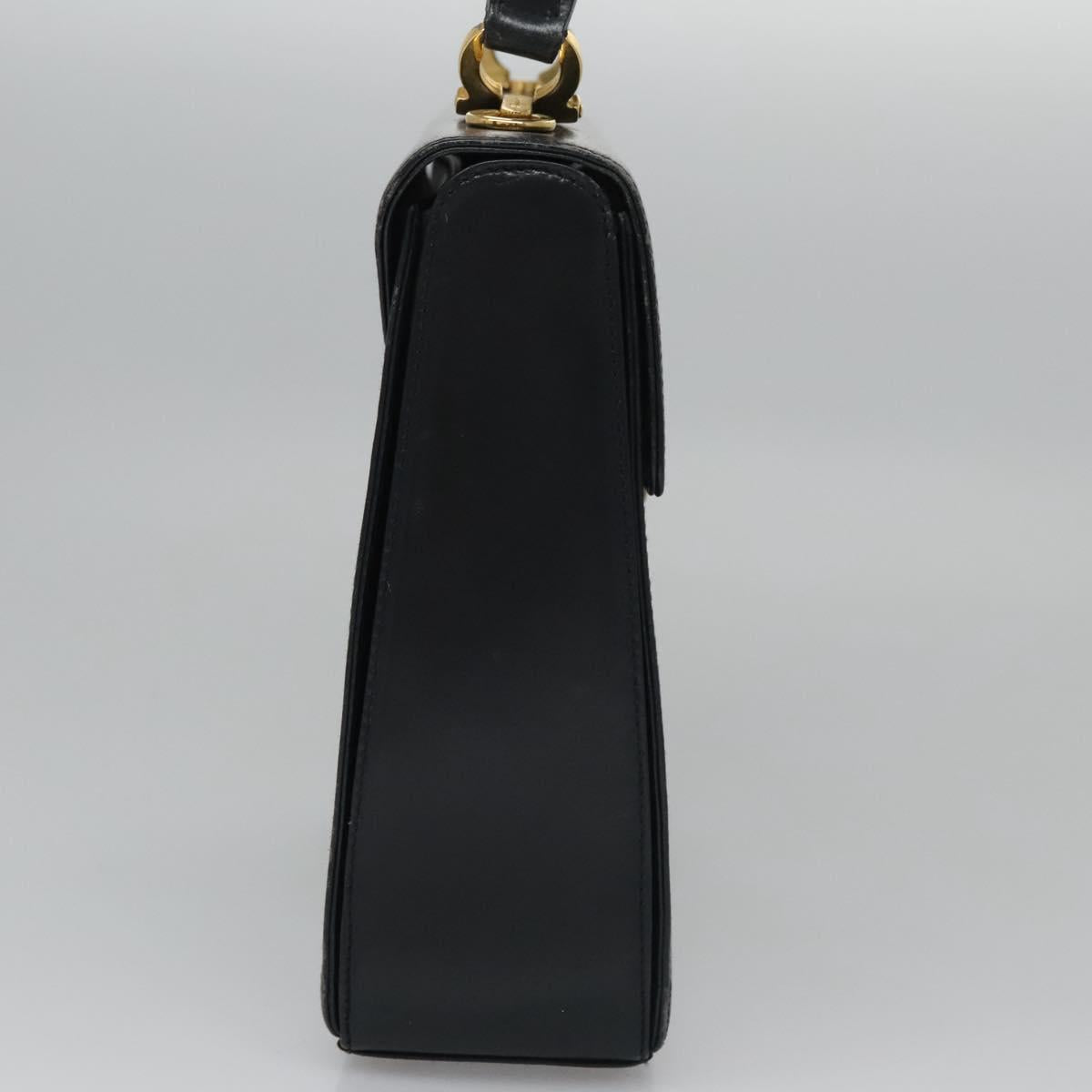Salvatore Ferragamo Gancini, Black, Leather, handbag