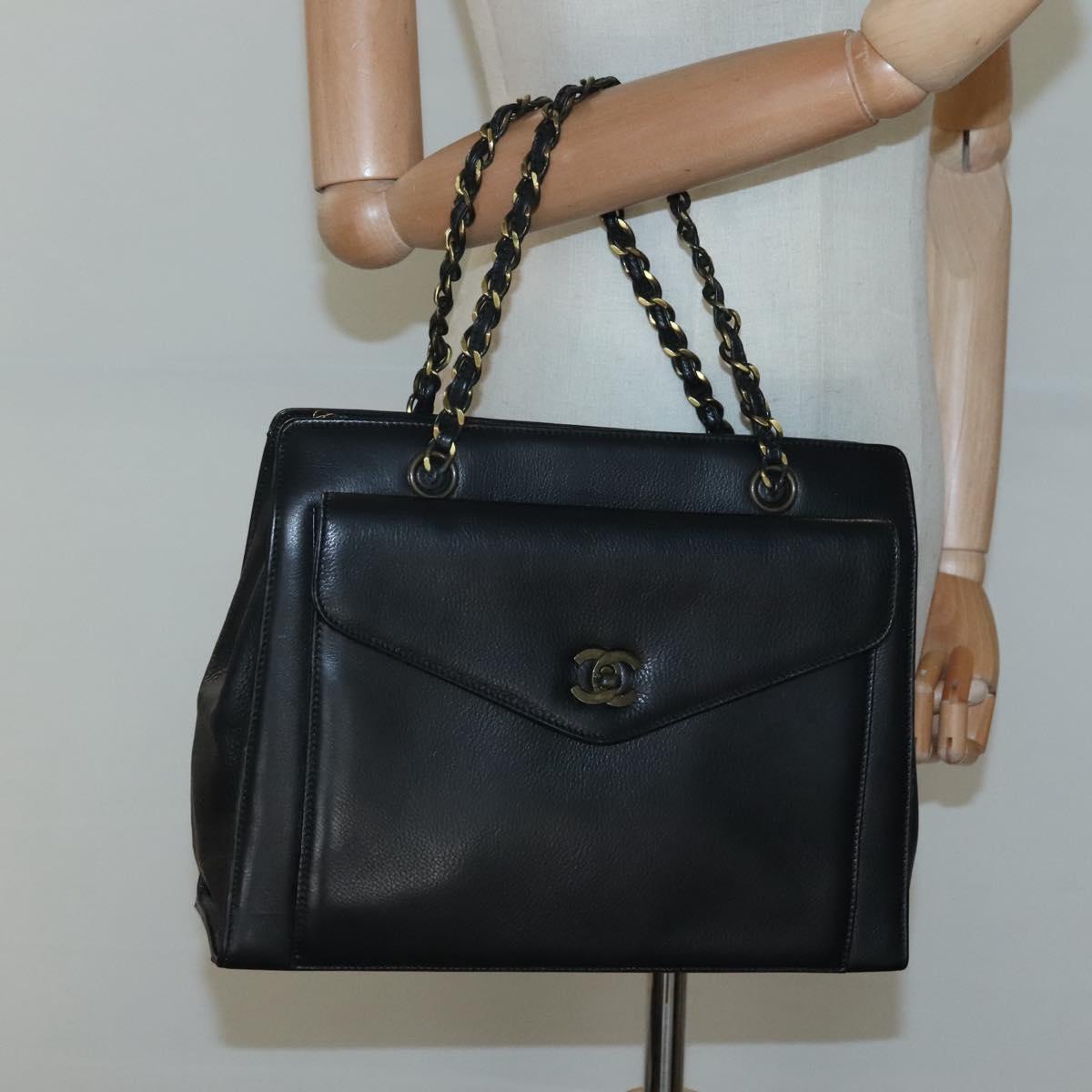 Chanel, Black, Leather, handbag