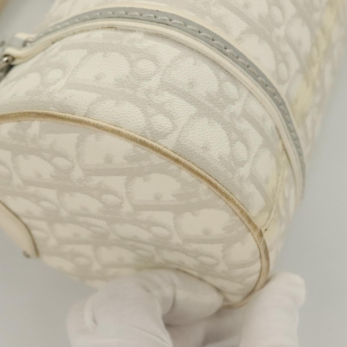 Dior Romantique, White, "CANVAS, LEATHER", handbag