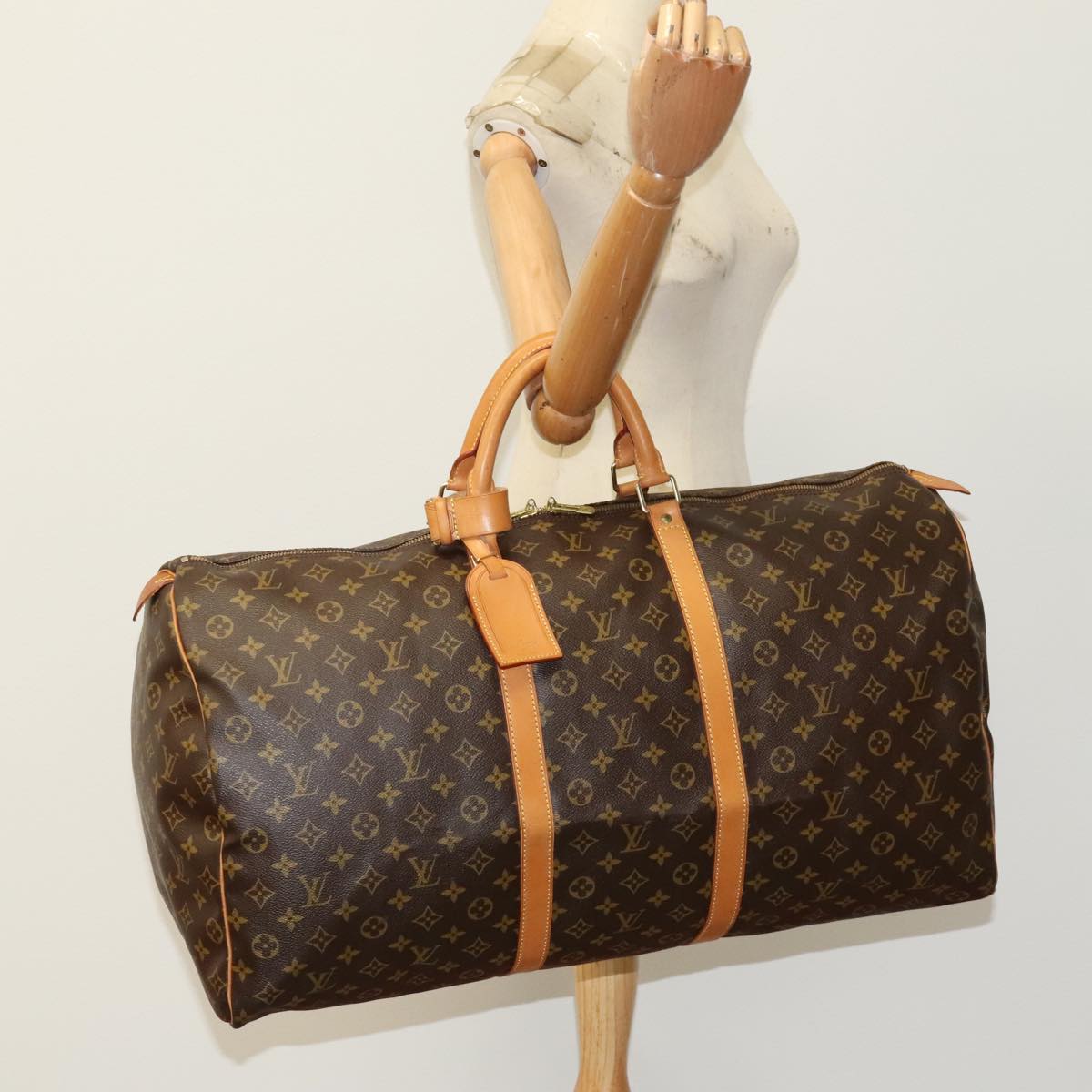 Louis Vuitton Keepall 60, Brown, Canvas, travel