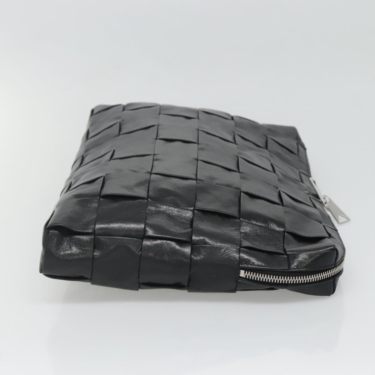 Bottega Veneta Intrecciato, Black, Leather, clutch