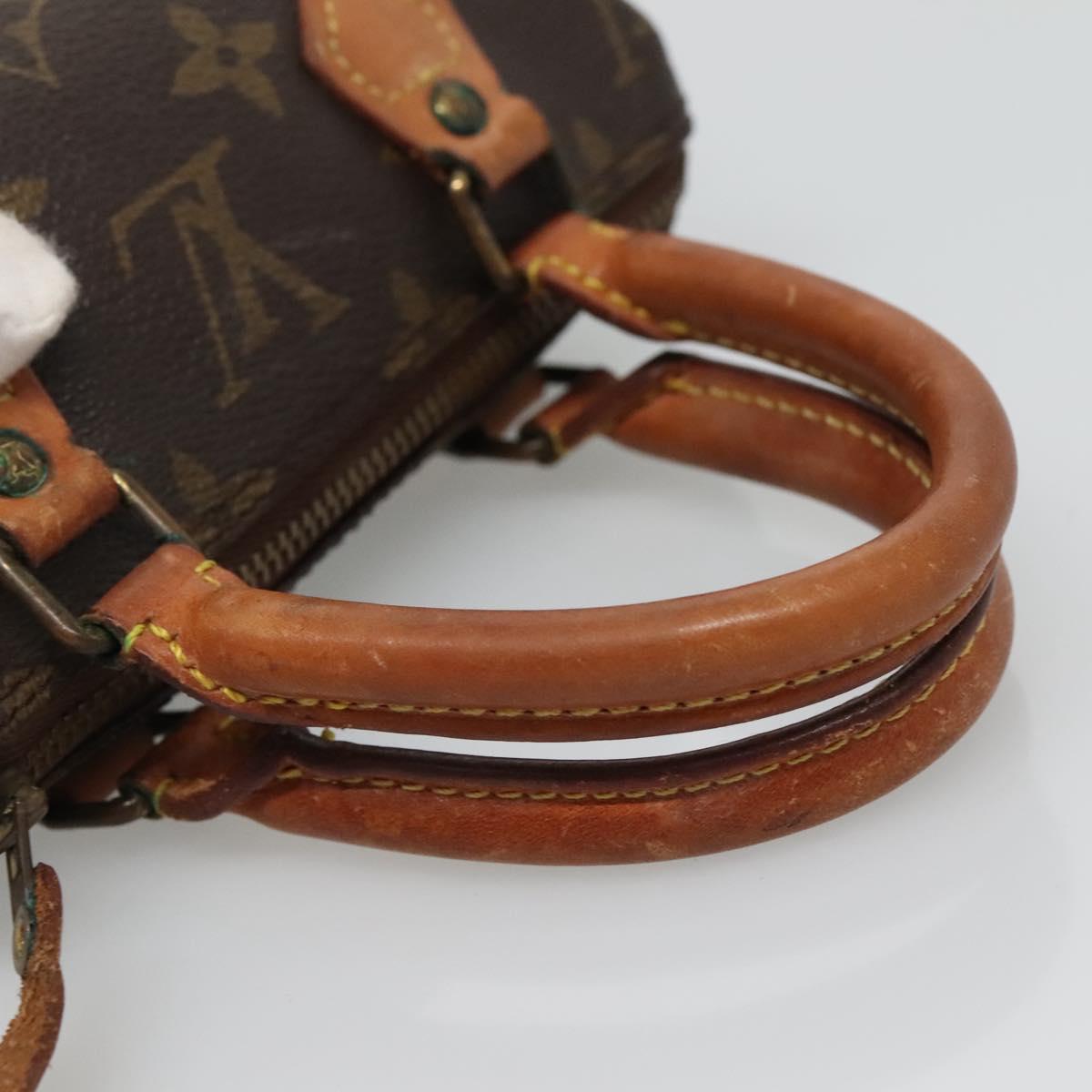 Louis Vuitton Nano Speedy, Brown, Canvas, handbag