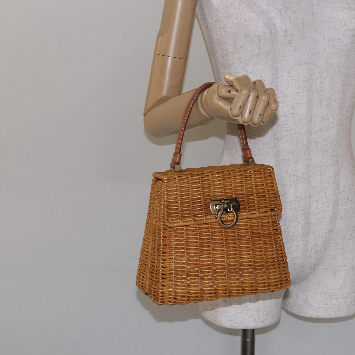 Salvatore Ferragamo Gancini, Brown, Leather, handbag