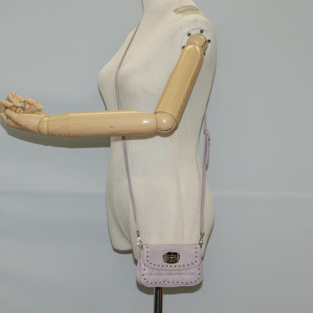 Miu Miu Studded, Pink, Leather, shoulder