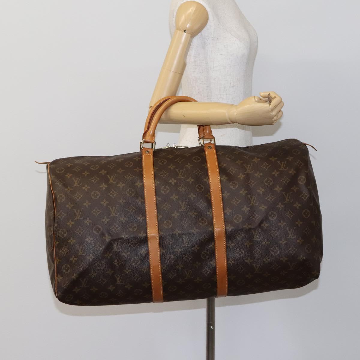 Louis Vuitton Keepall 60, Brown, Canvas, travel