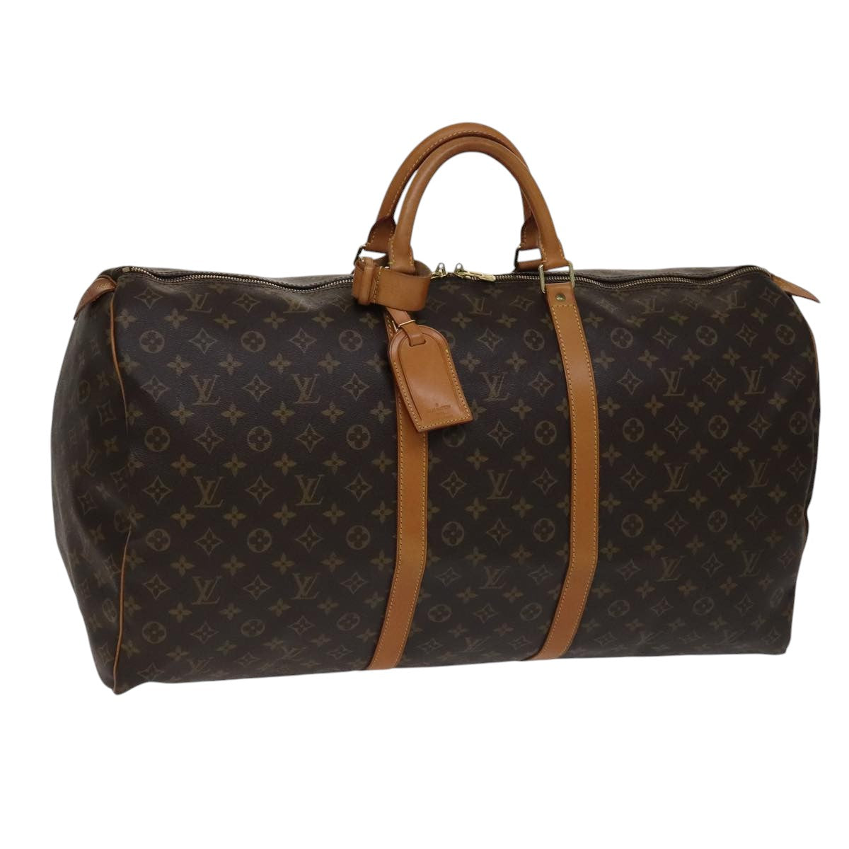 Louis Vuitton Keepall 60, Brown, Canvas, travel
