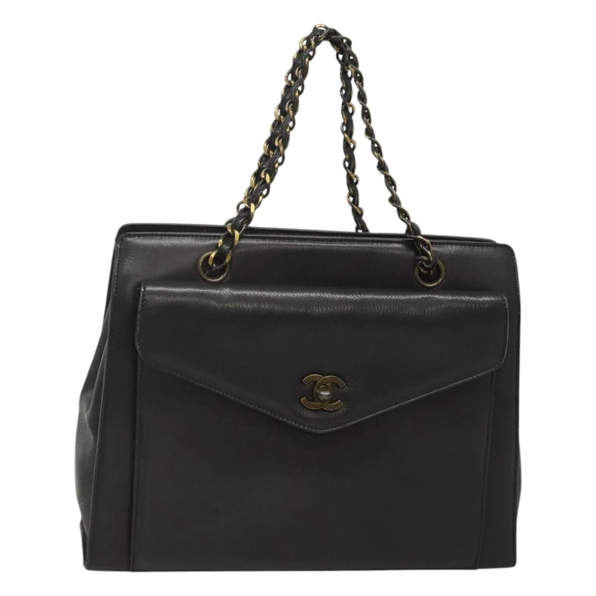 Chanel, Black, Leather, handbag