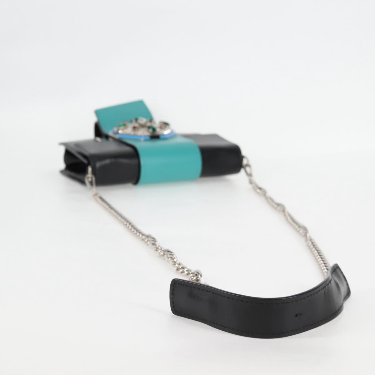 Prada Ribbon, Black, Leather, shoulder