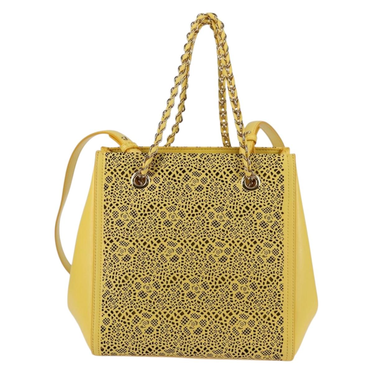 Salvatore Ferragamo Vara, Yellow, Leather, shoulder