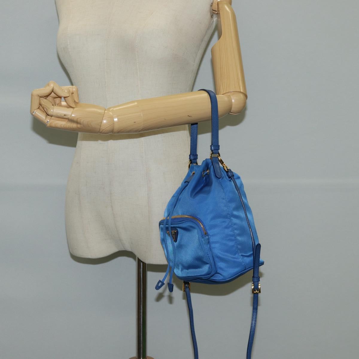 Prada Bucket bag, Blue, NYLON, handbag