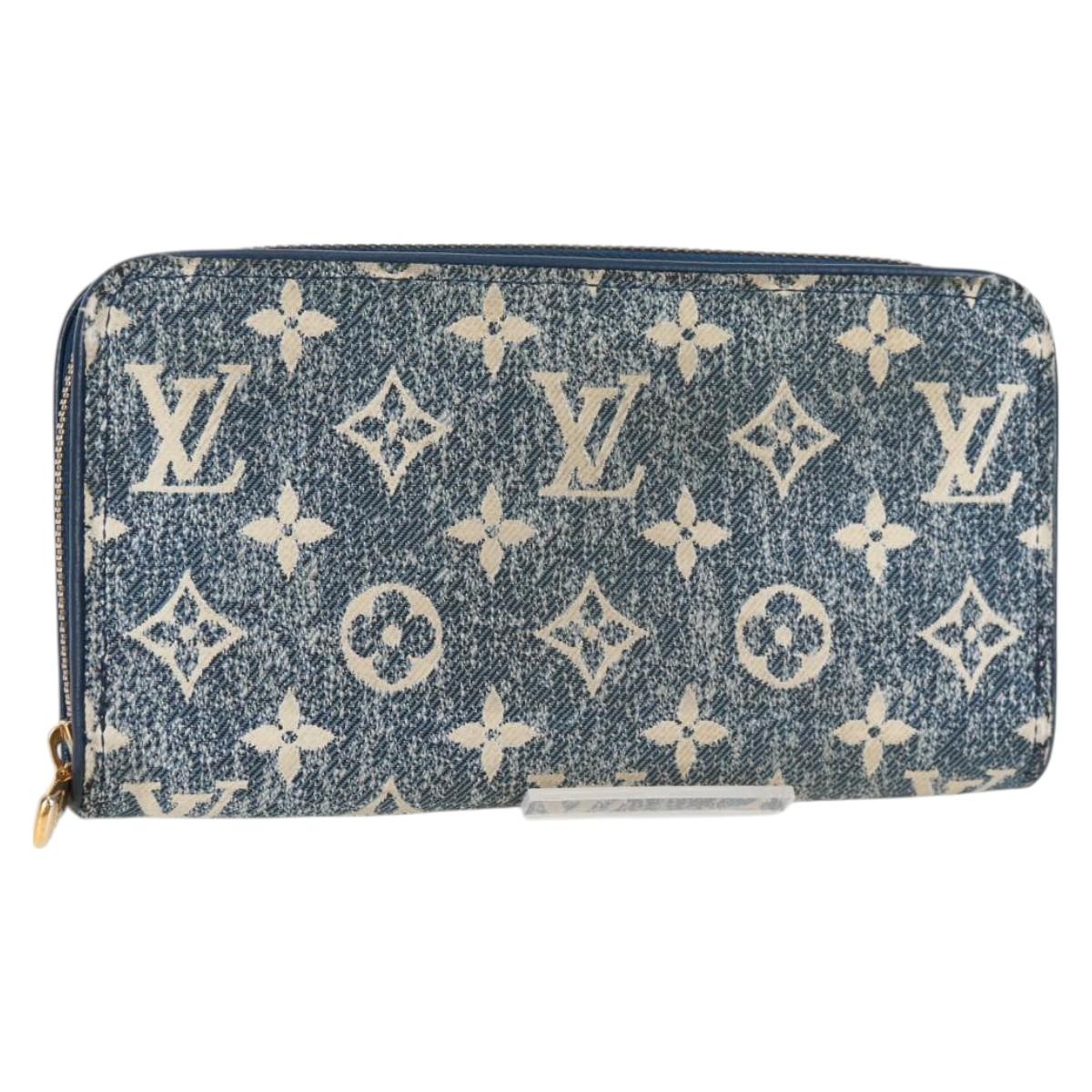 Louis Vuitton Zippy, Blue, Denim - Jeans, wallet